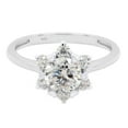 thumbnail image 3 of 1 1/3 ct. t.w Center 6.5MM Round Cut Lab Created Moissanite Diamond Flower Engagement Rings For Women In 14K White Gold Over Sterling Silver (G-H Color, VVS1 Clarity, 1.30 Cttw)-5.5, 3 of 7