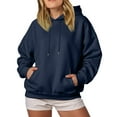 thumbnail image 5 of larppty Hoodies for Women, Fall Pullover Sweatshirt, Oversized Lightweight Sweatshirts (Navy, 3XL), 5 of 6