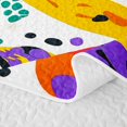 thumbnail image 5 of Manfei Colorful Flowers Quilt Full 3-Piece,Watercolor Floral Leaves Full Bedspread Sets,1 Coverlet and 2 Pillowcases, 5 of 7