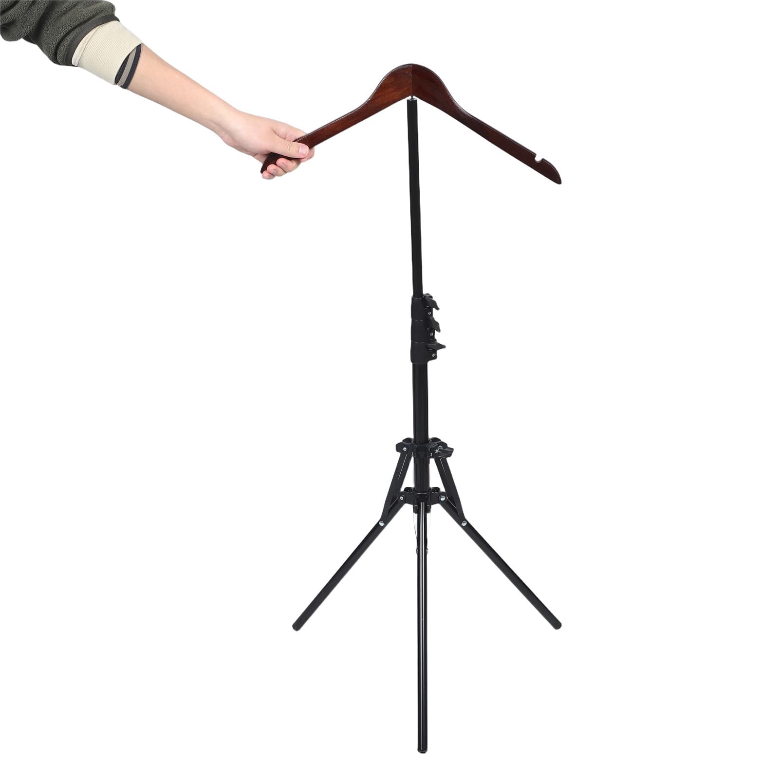 Luxshiny Adjustable Black Garment Steamer Rack for Clothes with Folding Design and Stable Support for Home Use