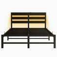 thumbnail image 6 of Tcbosik Bed Frame Full Size with Charging Station, Platform Bed with LED Lights headboard, Noise Free, Strong Steel Slats Support, Black, 6 of 10