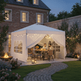 thumbnail image 3 of 10x10 Pop-Up Canopy Tent with Removable Walls, 3 Height Adjustable Easy Set up Portable Gazebo, For Camping, White, 3 of 12