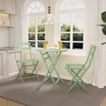 thumbnail image 3 of TROPOW 3 Piece Bistro Set Folding Outdoor Furniture Sets, Outdoor Patio Table and 2 Chairs for Balcony, Garden, Small Space, All Weather & No Assembly Required, Portable Cafe Set, 3 of 6
