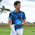 thumbnail image 3 of Balery Wolf Camisa Polo de Hombre con Estampado, de Manga Corta y Tejido Medio, Camisa Tipo Golf Polo-Large, 3 of 6
