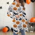 thumbnail image 6 of Kilaqueen Oversized Cardigans for Women Halloween Pumpkin Bat Print Casual Long Sleeve Open Front Knitted Sweater Cardigans Halloween Costumes, 6 of 7