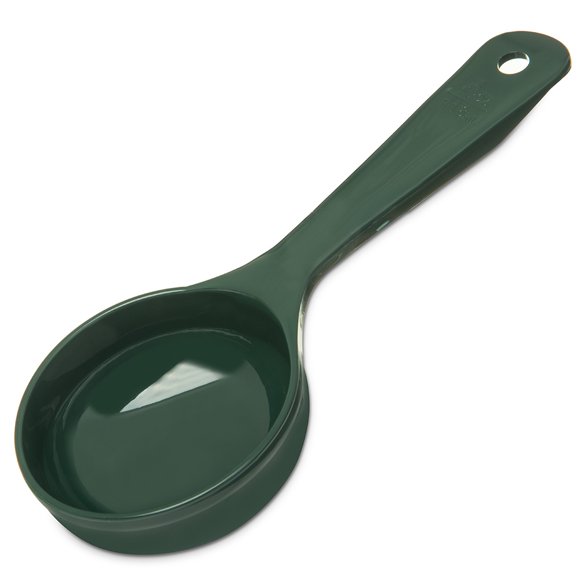Carlisle 492808 4 oz Solid Portion Spoon w/ Flat Bottom, Plastic, Forest Green