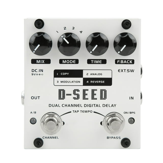 Pedal de Efecto de retardo Jadeshay Doble canal Blanco