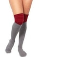 thumbnail image 5 of Teehee Women's Fashion Cotton Over The Knee Socks - 3 Pairs Pack (Rouched Top), 5 of 7