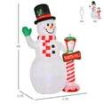 thumbnail image 2 of 8ft Christmas Inflatables Outdoor Decorations Snowman with North Pole Sign, Blow-Up Yard Christmas Decor with LED Rotating Colorful Lights Display, 2 of 5
