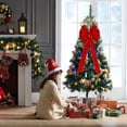 thumbnail image 4 of 1 PCS Large Christmas Bow - 26" Christmas Valentine's Day Golden Edged Red Velvet Wreath Bow Thanksgiving Christmas Tree Topper Garland Ornament Bow for Christmas Home Wreath Tree Decoration, 4 of 5