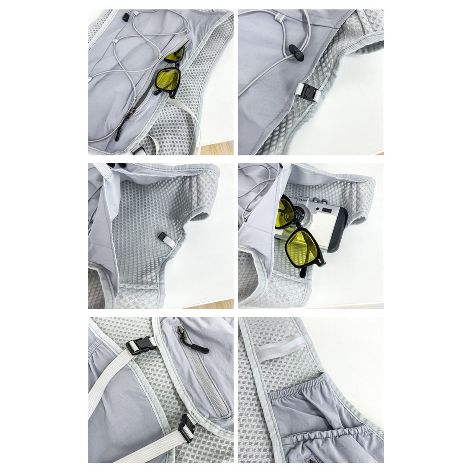 RUISINERY Adjustable Running Phone Holder Vest Reflective Water Bladder Pack Unisex Running Backpacks for Phone Card Key Towel