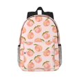 thumbnail image 1 of Lukts Peach With Leaves Pattern 15 Inch Student Backpack, Waterproof Laptop Backpack with Adjustable Shoulder Straps, Lightweight Travel, Campus Backpack, Unisex, 1 of 6