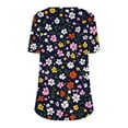 thumbnail image 4 of Pisexur Hauts pour Femmes, Hauts de Sortie pour Femmes, Hauts d'Entraînement pour Femmes, T-shirt à Manches Courtes Imprimé Mode Quotidienne Col Rond Noir, TG, 4 of 6