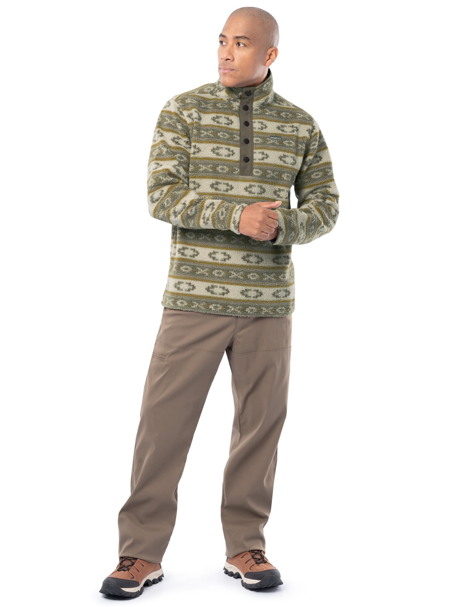 Wrangler Outdoor Men's & Big Men's Summit Fleece Mock-neck Artic Pullover Sweater, Size S-2XL