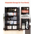 thumbnail image 4 of KFFKFF Metal Storage Cabinet, 68.9 in Steel Lockable Cabinet with 4 Adjustable Shelves, Magnetic Doors, 2 Keys, 5-Tier Storage for Garage, Pantry, Basement, Laundry, Office, Black, 4 of 9