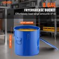 thumbnail image 2 of VEVOR Fryer Grease Bucket, 8 Gal Oil Disposal Caddy Carbon Steel Fryer Oil Bucket with Rust-Proof Coating, Oil Transport Container with Lid, Lock Clips, Filter Bag for Hot Cooking Oil Filtering, Blue, 2 of 8