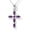 02. Amethyst-Feb., variant on Natural Garnet Cross Pendant Necklace for Women in 925 Sterling Silver | Size 16+2 Inch Cable Chain with Lobster Clasp | Birthstone Jewelry Gift for Her