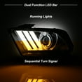 thumbnail image 7 of AKKON - For 2010-2014 Ford Mustang LED Tube Daytime Running Lamp w/Sequential Turn Signals Projector Headlights Chrome Housing, 7 of 7