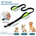 thumbnail image 6 of Dog Leash 5ft/6ft Long, Double Handle Dog Leash for Safe Control Training, Double Sided Reflective Leash for Small, Medium & Large Dog(6 ft,Black Green), 6 of 7