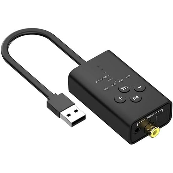 5.2 Bluetooth Audio Receiver, USB Audio Converter, Fiber coaxial AUX Output Digital Audio converter For PC, Old Speaker Devices
