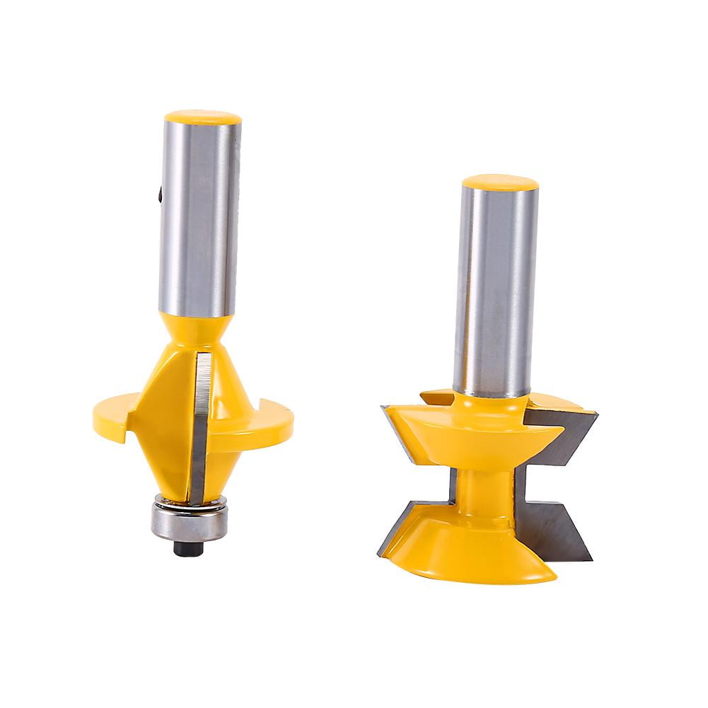 WALFRONT Matched Tongue Groove 1/2 Shank Router Bits Set 120°Edge