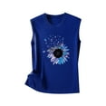thumbnail image 4 of USSUMA Plus Womens Tops Dressy Casual Summer Sunflower Graphic Tank Tops for Women Graphic Tee Tops Sleeveless Loose T Shirts Blouse, 4 of 5