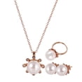 thumbnail image 1 of Conjunto de Collar y Pendientes de perlas Zulema girasol rosa, 1 of 8
