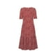thumbnail image 4 of Vestido maxi informal de verano para mujer Vestido bohemio floral con cuello redondo Puff Manga corta Vestido de playa con gradas Vestido largo con vuelo Fridja  yut380, 4 of 5