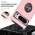 thumbnail image 6 of JTCASES for Googl Pixel 8 Pro Case, Car Mount Bracket 2-layer Hybird Shockproof PC TPU Anti-fall Slim Fit Lightweight Magnetic Cover for Googl Pixel 8 Pro - Rosegold, 6 of 7