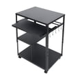 thumbnail image 5 of Computer Desk W/ Keyboard Tray 360° Swivel Wheels 4 Tiers Height Adjustable, 5 of 14