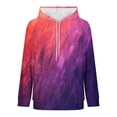thumbnail image 6 of Trendy Hoodies Women Hearts Striped Print Sweatshirt with Pocket Loose Long Sleeve Drawstring Cute Pullover Tops (XL, Purple 01), 6 of 6