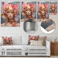 thumbnail image 4 of Designart "Fashion brand gold and pink woman portrait In Pink and Gold"Woman Glam Metal Wall Art Pink Glam Living Room Wall Art, 4 of 6