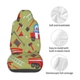 thumbnail image 4 of Wukai Cartoon Fire Truck Full Set Car Seat Covers with Soft Padding Universal Auto Front Seats Protector and Cushion Mat, 4 of 5