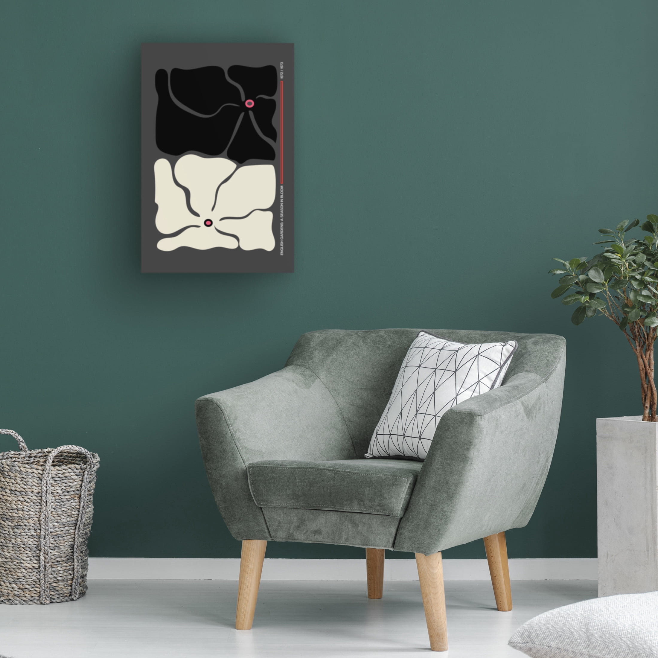 Trademark Fine Art Frances Collett  Two By Two Flower Grey Canvas Wall Art