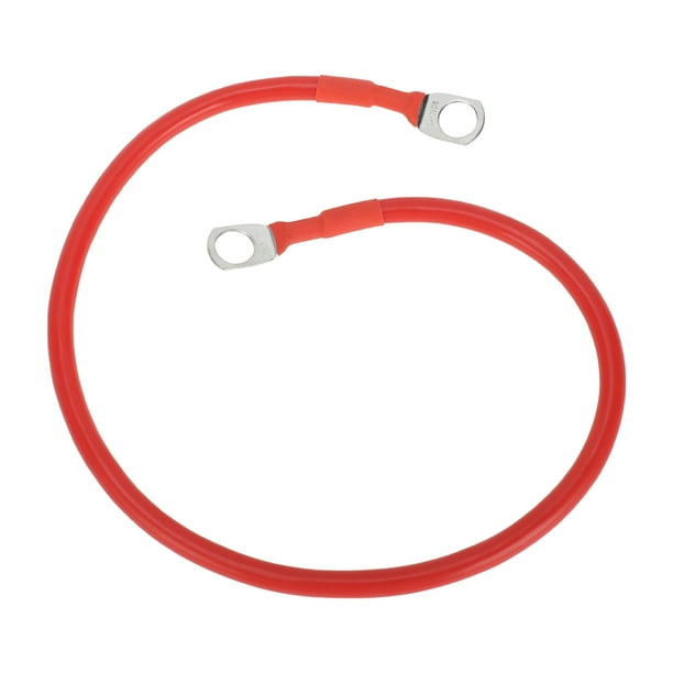 Cables de batería de inversor de 1.5 pies con terminal de 3/8" Lug de 7 AWG de Unique Bargains, Cobre estañado, 1 Pc Rojo