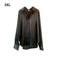 thumbnail image 4 of Chemise Boutonnée Style Décontracté pour Femmes Voyage Randonnée Travail Manche avant Réunion Polyester Blouse à Revers Manche Longue Vêtements Vêtements Noir 3TG, 4 of 9