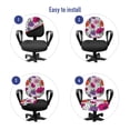 thumbnail image 4 of Floral Office Chair Slipcover, Botanical Theme Colorful Anemone Flowers Pattern Vertical Stripes Natural Art, Protective Stretch Decorative Fabric Cover, Standard Size, Multicolor, by Ambesonne, 4 of 5