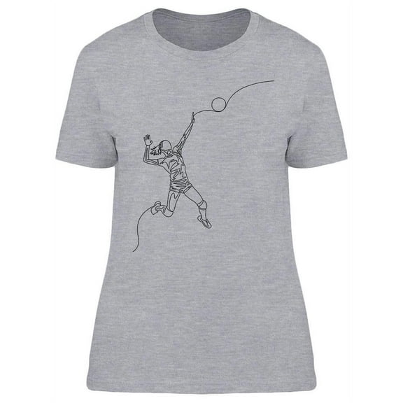 One Line Volleyball Player T-Shirt Women -Image by Shutterstock, Female x-Large
