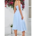 thumbnail image 2 of Midi Corset Dress Flowy Slit Lace Up Dresses for Women Tea Party A Line Casual Sundress Blue XXL, 2 of 5
