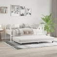 thumbnail image 1 of QinaQin Sofá cama individual tipo daybed con cama nido, estructura metálica resistente y cabecera floral decorativa para sala o recámara, 1 of 7