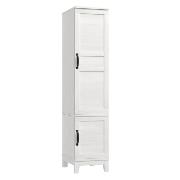 Accreate Wooden Wardrobe Closet, 72-Inch Tall Armoire with 2 Doors, Hanging Rod, and 18 Adjustable Shelves for Bedroom