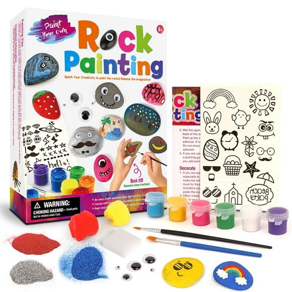 YOPTOP Hand Decor Galaxy Rock Painting Kit for Kid-Arts and Crafts for Girl &Boys Ages6-12-Craft Kits Art Set-Supplies for Painting Rocks-Best Tween Paint Gift Ideas for Kids Activities Age 6 7,pet