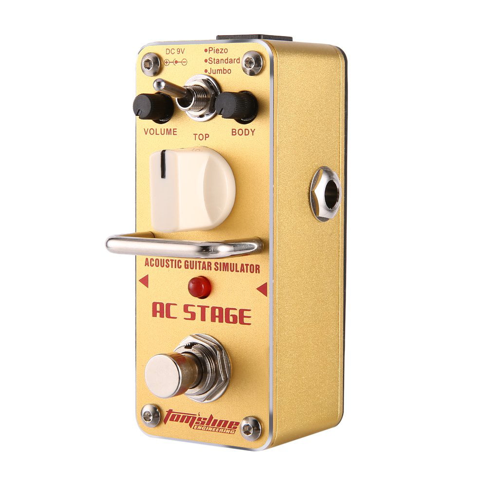 Aroma AAS-3 AC Stage Acoustic Guitar Simulator Electric Guitar Effect Pedal Yellow&Black 