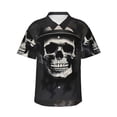 thumbnail image 1 of Balery Magician Hat Skull Camisas hawaianas de manga corta para hombre, camisas playeras de corte holgado, camisas de vacaciones con botones,X-Large, 1 of 7