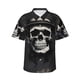 thumbnail image 1 of Balery Magician Hat Skull Camisas hawaianas de manga corta para hombre, camisas playeras de corte holgado, camisas de vacaciones con botones,Medium, 1 of 7