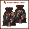 thumbnail image 2 of Rocae Cool Tiger Print Christmas Drawstring Linen Gift Bag with Drawstrings Treat Bag Goody Present Bags for Christmas Party Favor, 2 of 8