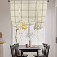 thumbnail image 3 of Beige Plaid Tie Up Curtains 45 Inches Long, Kitchen Window Curtains Over Sink, Vintage Grid Stripe Minimalist Art Linen Small Window Curtains Shade Balloon Curtains Valances for Bedroom/Cafe 34"x45", 3 of 8