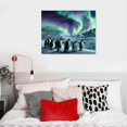 thumbnail image 5 of COMIO  Northern Canvas Print Penguins on Iceberg Landscape Picture Aurora Borealis Wall Art for Living Room Home Decoration Framed Ready to Hang, 5 of 6