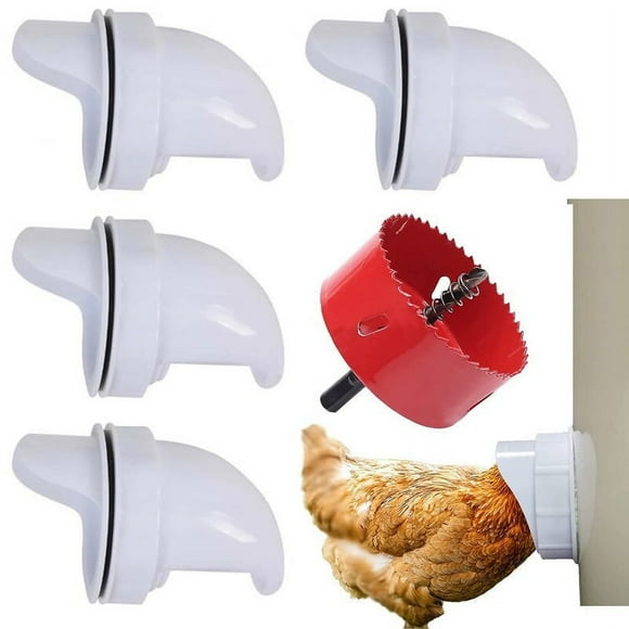 DIY Chicken Feeder Rain Proof Poultry Feeder Port Gravity Feed Kit for Buckets, Barrels, Bins, Troughs