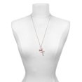 thumbnail image 3 of Delight Jewelry Silvertone Small Red Enamel Present Everlasting Love Engraved Cross Zoey Necklace, 28", 3 of 4